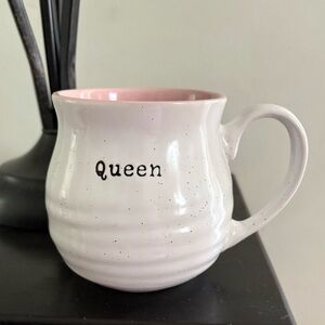Queen Pink and White Ceramic Mug